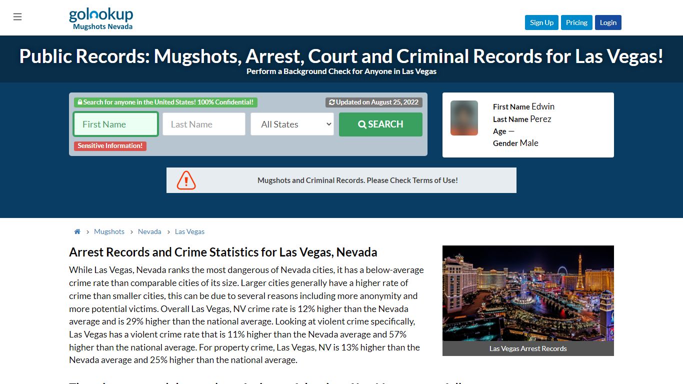 Mugshots Las Vegas, Arrest Records Las Vegas - GoLookUp
